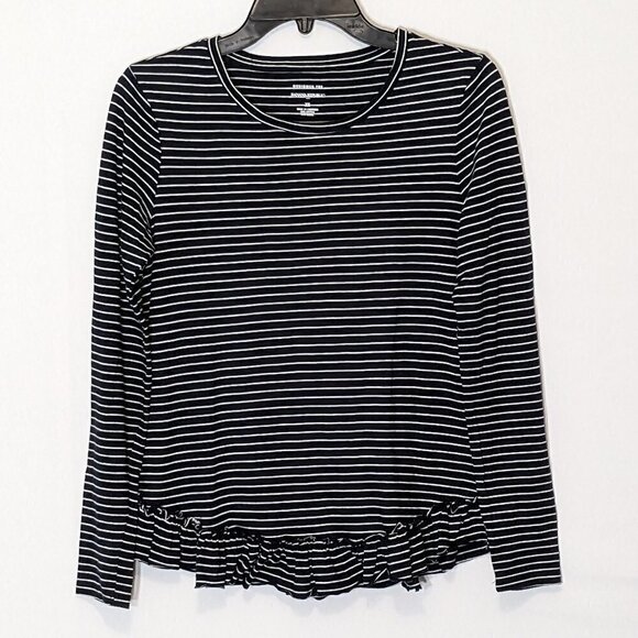 Women's "Banana Republic" Designer Tee" Navy Striped Long Sleeve Top; Size XS - Picture 1 of 5